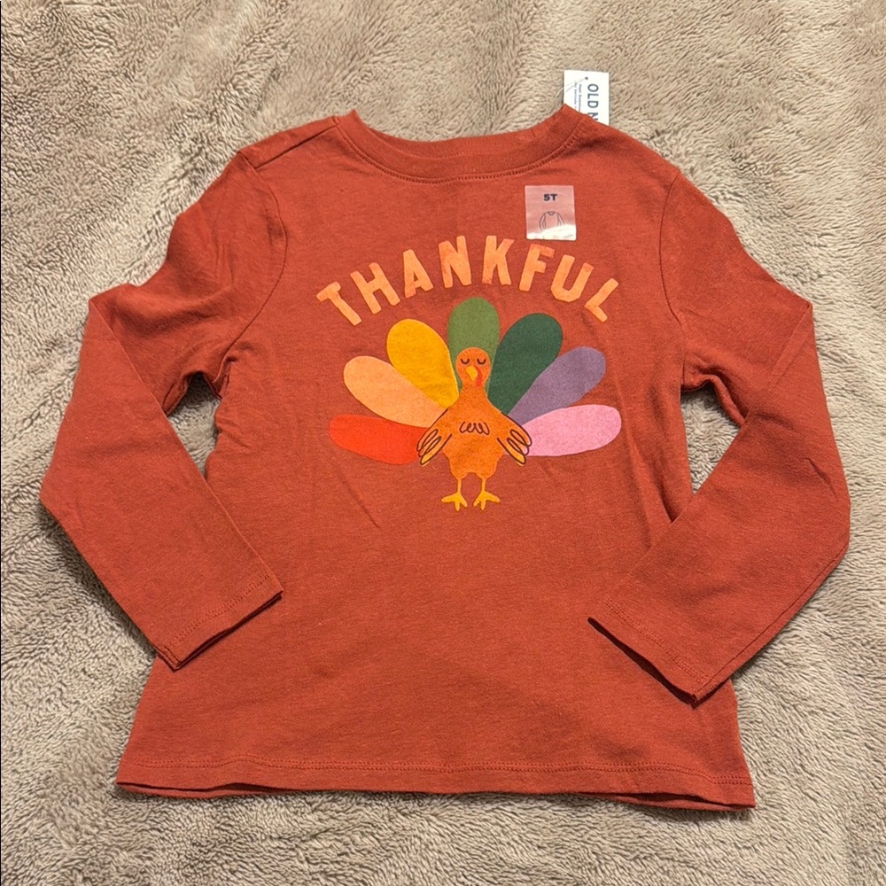 Old Navy Brown Long Sleeve Tee with Festive Design
